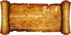 Zsarnai Artemon névjegykártya